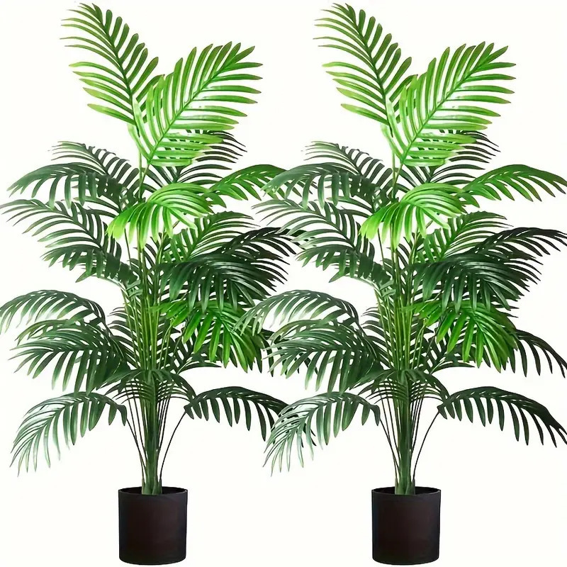 Ficus Lyrata Tree - 24-листья пальмы Areca, искусственные растения, деревья